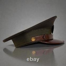 Vintage WWII US Army Air Force Crusher Visor Hat OCAD Oklahoma City Depot USAAF