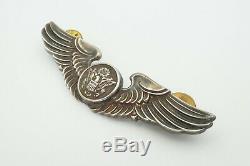 Vintage WWII US Army Air Force Sterling Silver Aircrew Wings Pin