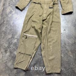 Vintage WWII US Army Air Force Type A-4 Flight Suit Brown green Coveralls