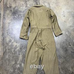 Vintage WWII US Army Air Force Type A-4 Flight Suit Brown green Coveralls