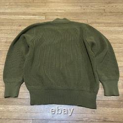 Vintage WWII US Army Air Forces A-1 mechanics V-neck wool sweater in green