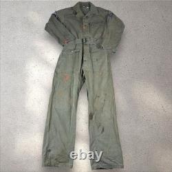 Vintage WWII US Army Air Forces HBT Flight/Mechanic Jumpsuit 38L Coveralls 32x32