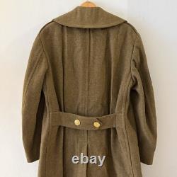 Vintage WWII US Army Air Forces Wool Overcoat Trench Coat Sgt Military Jacket