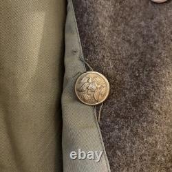Vintage WWII US Army Air Forces Wool Overcoat Trench Coat Sgt Military Jacket