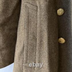 Vintage WWII US Army Air Forces Wool Overcoat Trench Coat Sgt Military Jacket
