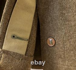 Vintage WWII US Army Air Forces Wool Overcoat Trench Coat Sgt Military Jacket
