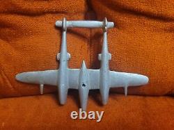 Vintage WWII U. S. Army Air Force P-38 Airplane Aluminum Trench Art! USAAF