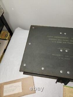 Vintage WWII U. S. Army Air Forces Duty and Assignment Cards and Filing Cabinet