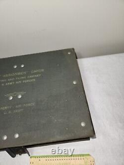 Vintage WWII U. S. Army Air Forces Duty and Assignment Cards and Filing Cabinet