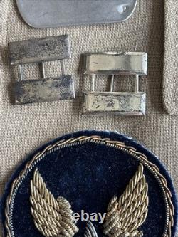 Vintage WWII U. S. Army Air Forces Uniform Jacket with Pins Patches Dog Tags Photo