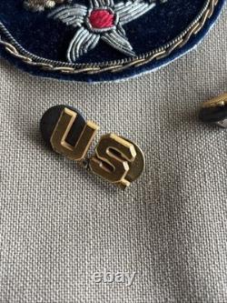Vintage WWII U. S. Army Air Forces Uniform Jacket with Pins Patches Dog Tags Photo