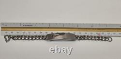 Vintage WWII U. S. Pilot Army Air Corps Air Force Silver ID Bracelet Sweetheart