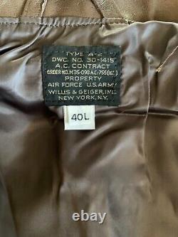 Vintage WWII Willis & Geiger Air Force U. S. Army-Issued Leather Jacket, Size 40L