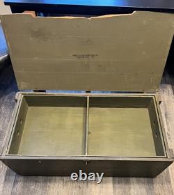 Vintage Wooden WW2 US Army Footlocker with Clothing Chest Trunk Military Air Force