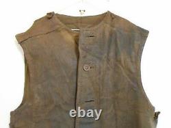 Vintage Ww2 British Army Air Borne Distressed Leather Jerkin Jacket Size M