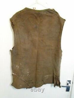 Vintage Ww2 British Army Air Borne Distressed Leather Jerkin Jacket Size M