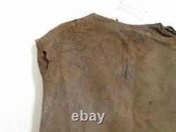 Vintage Ww2 British Army Air Borne Distressed Leather Jerkin Jacket Size M