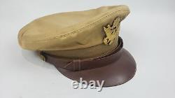 Vintage Wwii Bancroft Usaaf Us Army Air Officers Military Visor Crusher Cap Hat