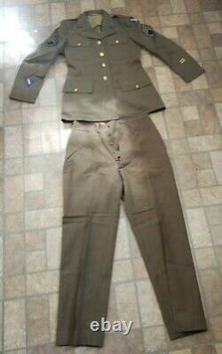 Vintage Wwii Ww2 Us Army Air Corps Officer Dress Jacket Coat 39i & W34 L33 Pants