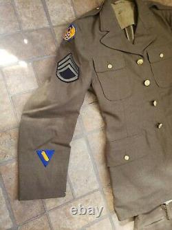 Vintage Wwii Ww2 Us Army Air Corps Officer Dress Jacket Coat 39i & W34 L33 Pants