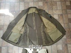 Vintage Wwii Ww2 Us Army Air Corps Officer Dress Jacket Coat 39i & W34 L33 Pants