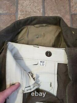 Vintage Wwii Ww2 Us Army Air Corps Officer Dress Jacket Coat 39i & W34 L33 Pants