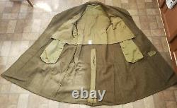 Vintage Wwii Ww2 Us Army Air Corps Officers Long Dress Jacket Trench Coat 40r