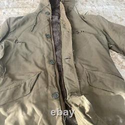 Vtg 1940's WWII USAF US Army Air Forces Type B-9 Winter Parka Bomber Mens L