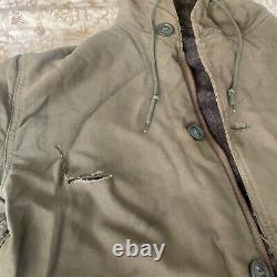 Vtg 1940's WWII USAF US Army Air Forces Type B-9 Winter Parka Bomber Mens L