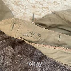 Vtg 1940's WWII USAF US Army Air Forces Type B-9 Winter Parka Bomber Mens L
