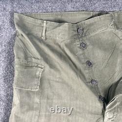 Vtg 1940s WWII US Army Air Force M43 HBT Cargo Pants W38 L32 13 Star Button RARE Vtg 1940s WWII US Army Air Force M43 HBT Cargo Pants W38 L32 13 Star Button RARE