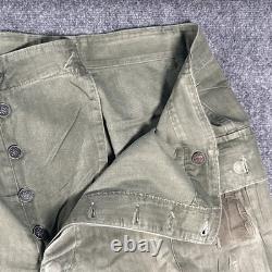 Vtg 1940s WWII US Army Air Force M43 HBT Cargo Pants W38 L32 13 Star Button RARE