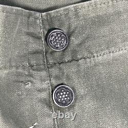 Vtg 1940s WWII US Army Air Force M43 HBT Cargo Pants W38 L32 13 Star Button RARE