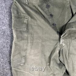 Vtg 1940s WWII US Army Air Force M43 HBT Cargo Pants W38 L32 13 Star Button RARE