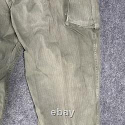 Vtg 1940s WWII US Army Air Force M43 HBT Cargo Pants W38 L32 13 Star Button RARE