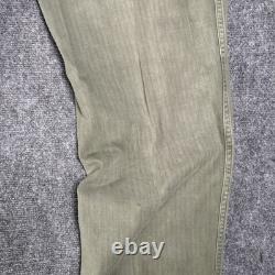 Vtg 1940s WWII US Army Air Force M43 HBT Cargo Pants W38 L32 13 Star Button RARE