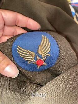Vtg 1945 Army Air Corps Hamilton Uniform Jacket WWII patch Cincinnati USA Small