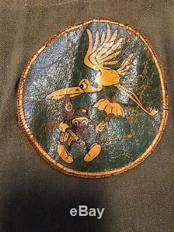 Vtg 40s WWII Air Force US Army Type A-4 Flight Suit Leather Squadron Patch