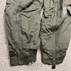 Vtg ARMY AIR FORCES WWII Type A-11 Flight Pants Mens 32 Green Bomber Shearling