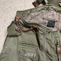 Vtg ARMY AIR FORCES WWII Type A-11 Flight Pants Mens 32 Green Bomber Shearling