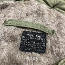 Vtg ARMY AIR FORCES WWII Type A-11 Flight Pants Mens 32 Green Bomber Shearling