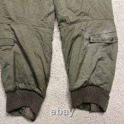 Vtg ARMY AIR FORCES WWII Type A-11 Flight Pants Mens 32 Green Bomber Shearling