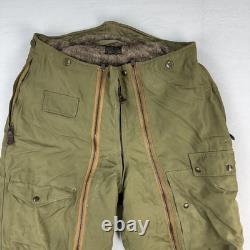 Vtg ARMY AIR FORCES WWII Type A-11 Flight Pants Mens 34 Green Bomber Shearling