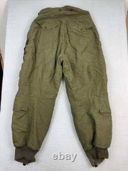 Vtg ARMY AIR FORCES WWII Type A-11 Flight Pants Mens 34 Green Bomber Shearling