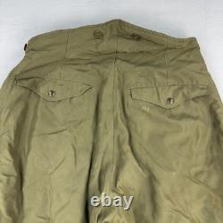 Vtg ARMY AIR FORCES WWII Type A-11 Flight Pants Mens 34 Green Bomber Shearling