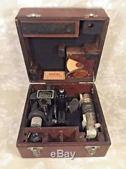 Vtg Army Air Corps WWII Fairchild A-10 Sighting Mechanism Sextant in Wood Case