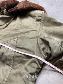 Vtg B-9 Parka Military Jacket 50s 60s Size 46 WWII Army Air Force Deck Fur Hood
