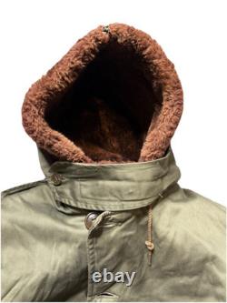 Vtg B-9 Parka Military Jacket 50s 60s Size 46 WWII Army Air Force Deck Fur Hood