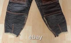 Vtg WW2 40's US Army Air Force B-1 Leather Flight Pants sz Sm Suspenders Lined