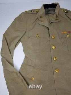 Vtg. WW2 Military Brooks Army Air Corp Jacket Model 750 Size 38 Long With Pins
